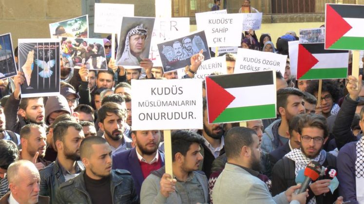 Lefkoşa'da Kudüs protestosu