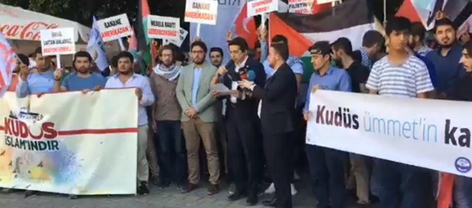 Filistinlilere yaptığı katliam Lefkoşa’da protesto edildi