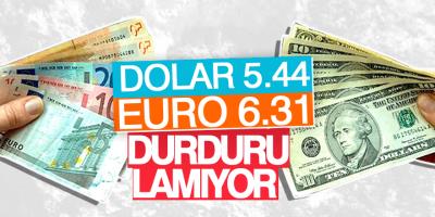 Dolar 5.44, Euro 6.31, Sterlin 7.007