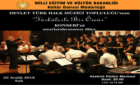 “Türkülerle Bir Ömür” konseri yarın akşam gerçekleştirilecek