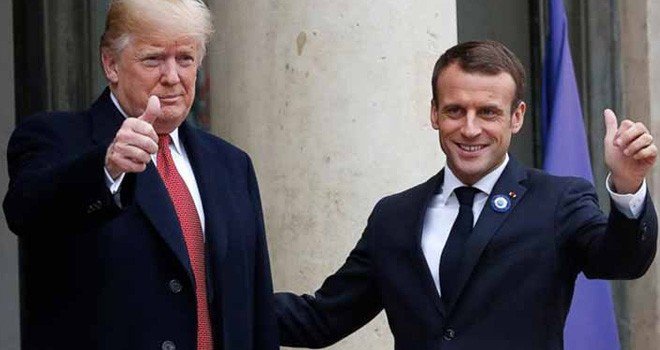 Macron’dan Trump’a destek
