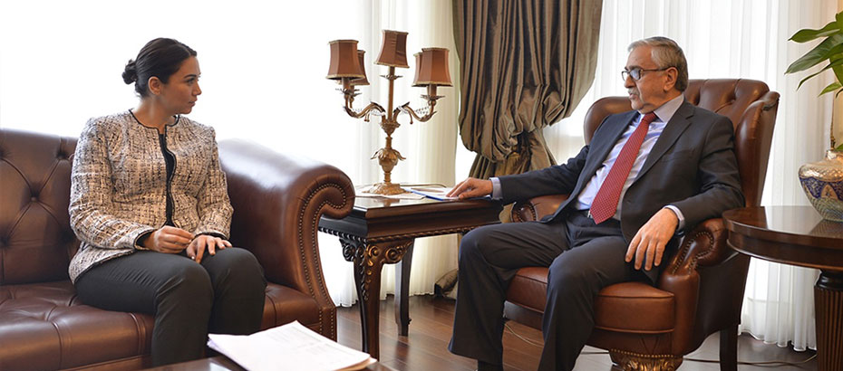 Cumhurbaşkanı Mustafa Akıncı, İçişleri Bakanı Ayşegül Baybars’ı kabul etti