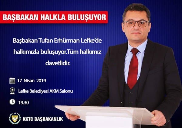 Başbakan Tufan Erhürman, Çarşamba akşamı Lefke’de halkla buluşacak.
