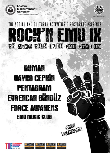 “Rock’n EMU” etkinliğinin 9’uncusu,  DAÜ Stadyumu’nda yapılacak