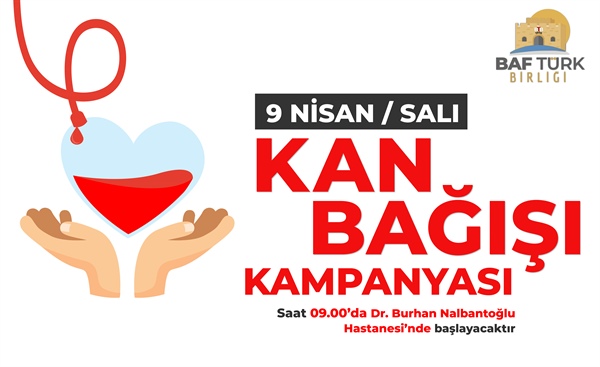 Baf Türk Birliği, kan bağışı kampanyası düzenleyecek
