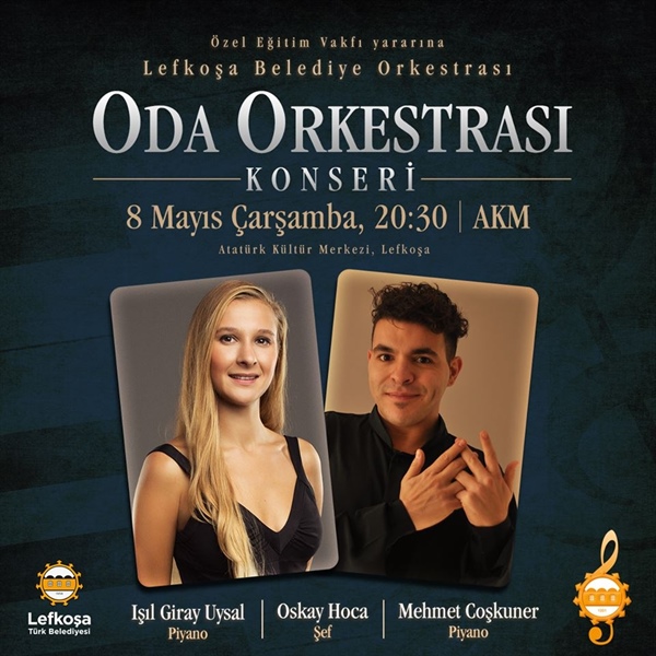 Şef Oskay Hoca’nın yönetiminde  Çarşamba günü Oda Orkestrası Konseri var