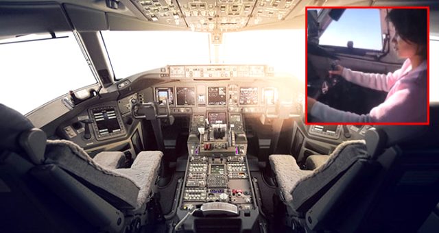 Pilottan skandal hareket! Sevgilisini kokpite alarak uçak kullanmayı öğretti
