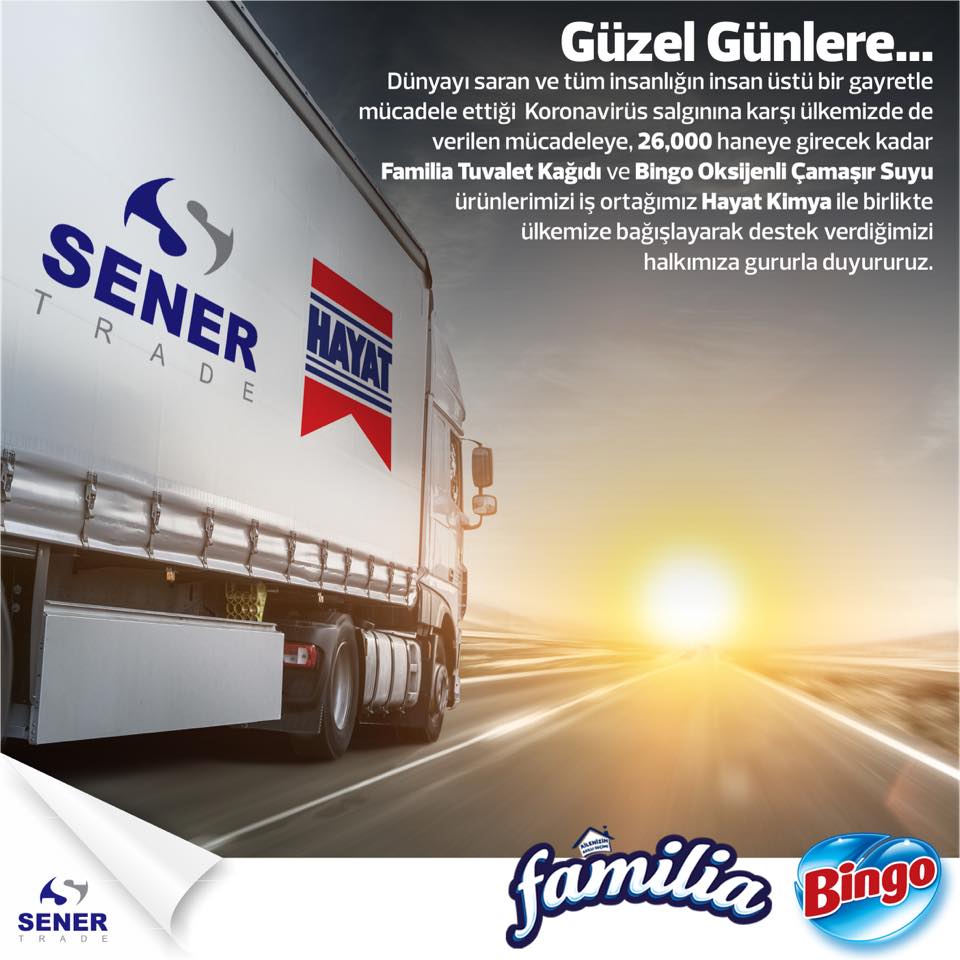 Sener Trade ve Hayat Kimya’dan 26 bin haneye çamaşır suyu ve tuvalet kağıdı