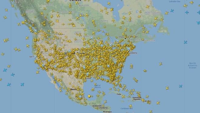 ABD hava trafiğindeki yoğunluk radara yansıdı