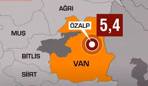 Van’da 5,4 büyüklüğünde deprem