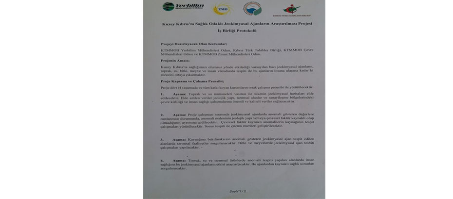 Kuzey Kıbrıs’ta Sağlık Odaklı Jeokimyasal Ajanların Araştırılması Projesi İş Birliği Protokolü imzalandı