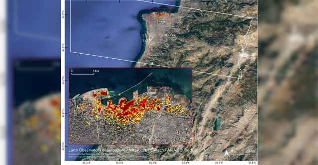 Beyrut'taki patlamanın uydu görüntüleri