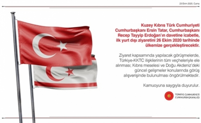 Cumhurbaşkanı Tatar, ilk yurt dışı ziyaretini 26 Ekim’de Türkiye’ye gerçekleştirecek