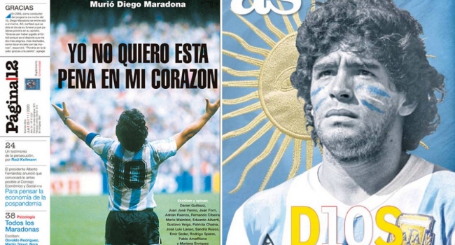 Maradona’nın vefatı dünya basınında geniş yer buldu