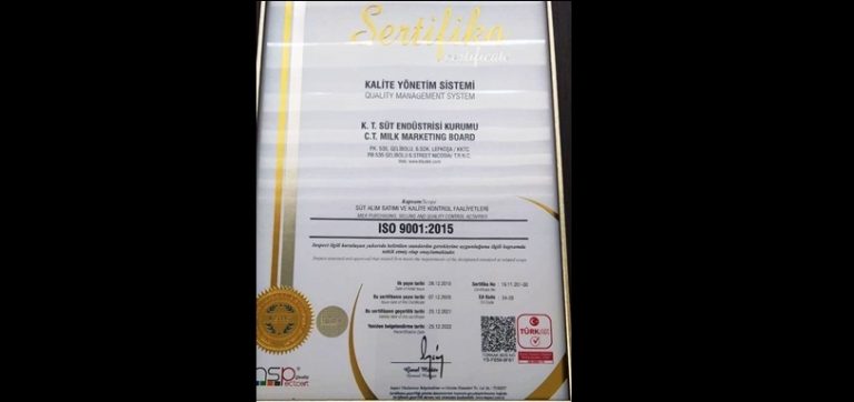SÜTEK, Kalite Yönetim Sistemi ISO 9001: 2015 Sertifikasını yeniledi