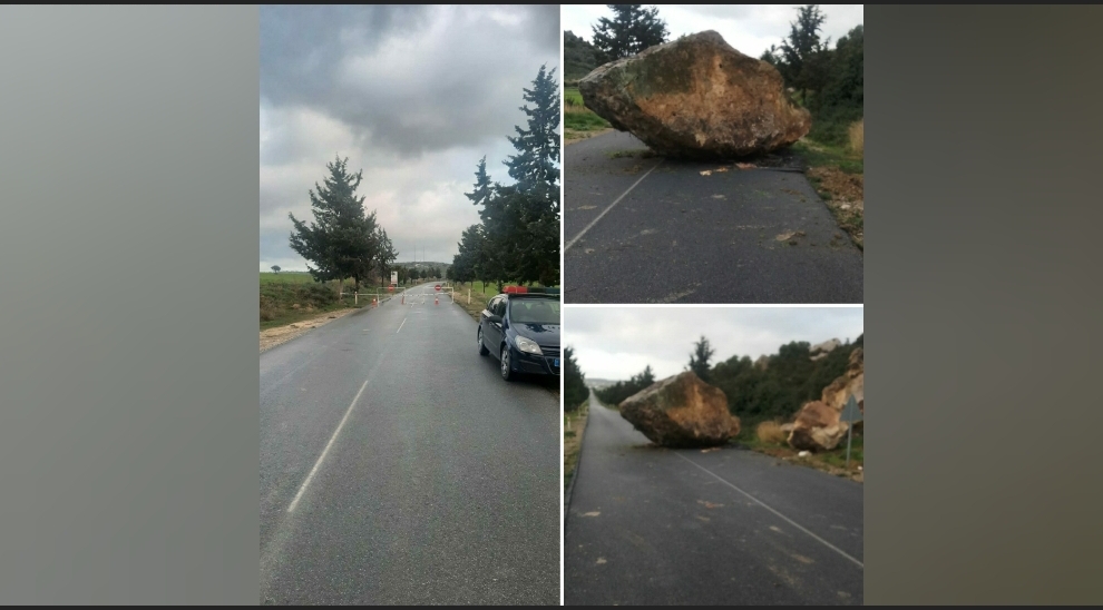 Çayırova-Mehmetçik anayoluna kaya düştü! Yol trafik akışına kapatıldı!