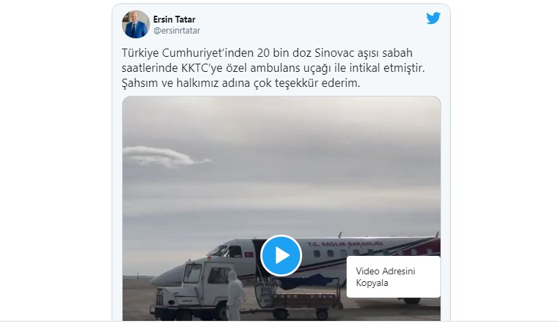 Cumhurbaşkanı Ersin Tatar’dan ‘aşı’ için Türkiye’ye teşekkür…