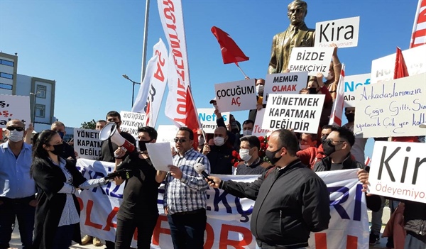 Turizm Emekçileri  Platformu, bugün Girne’de eylem gerçekleştirdi