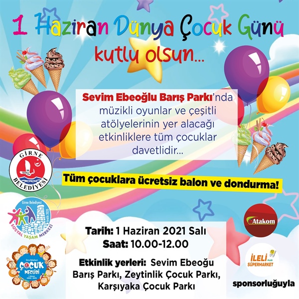 1 Haziran Dünya Çocuk Günü’nde Girne’de çocuklara ücretsiz dondurma ve balon dağıtılıyor