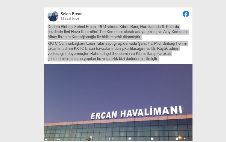 Torun Ercan’dan,Tatar’ın isim değişikliği önerisine tepki:Bu vefasızlık bizi derinden incitmiştir