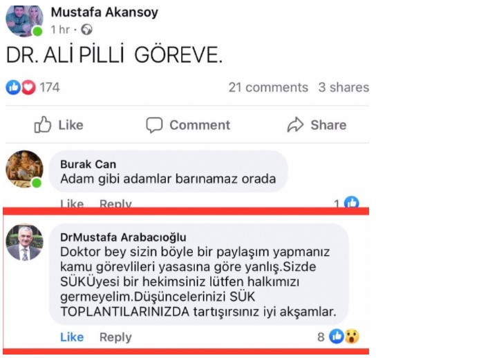 'Dr. Ali Pilli göreve' diyen Mustafa Akansoy'a, Arabacıoğlu'ndan yanıt