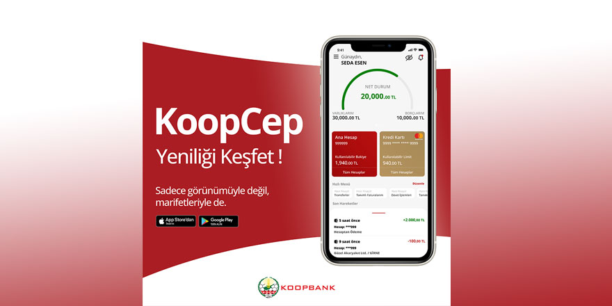 Koopbank’ın mobil bankacılığı ‘’KoopCep’’ yenilendi