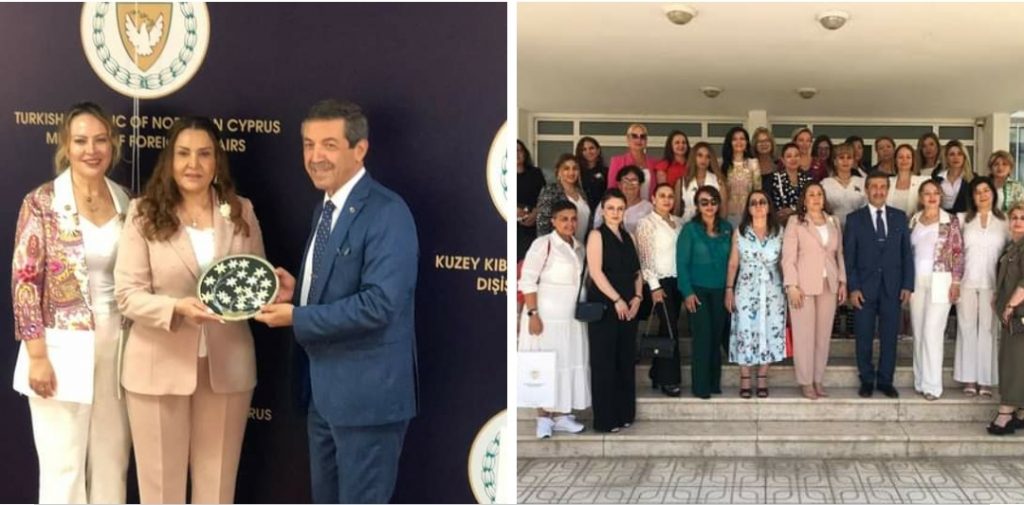 Ertuğruloğlu, Azerbaycan Kadın Girişimciler Birliği heyeti ile GiKAD heyetine Kıbrıs konusundaki son gelişmeler hakkında brifing verdi