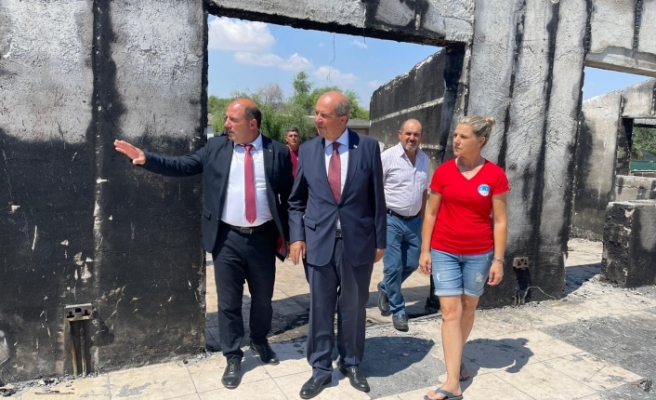 Tatar, Yeniboğaziçi Belediyesi’nin yanan tesisini ziyaret etti
