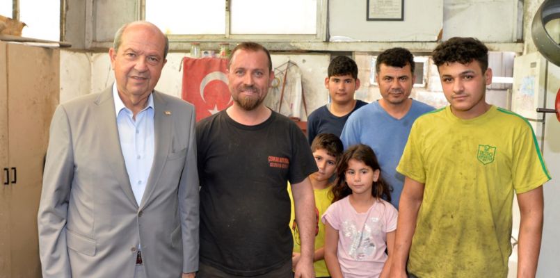 Cumhurbaşkanı Ersin Tatar, Lefkoşa Sanayi Bölgesi’nde bulunan bazı işletmeleri ziyaret etti