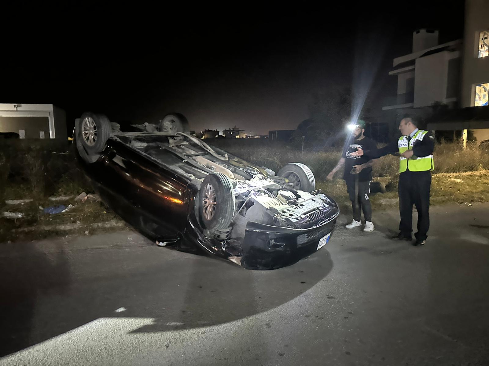 Lefkoşa’da alkollü sürücü kontrollünü kaybedip kazaya neden oldu